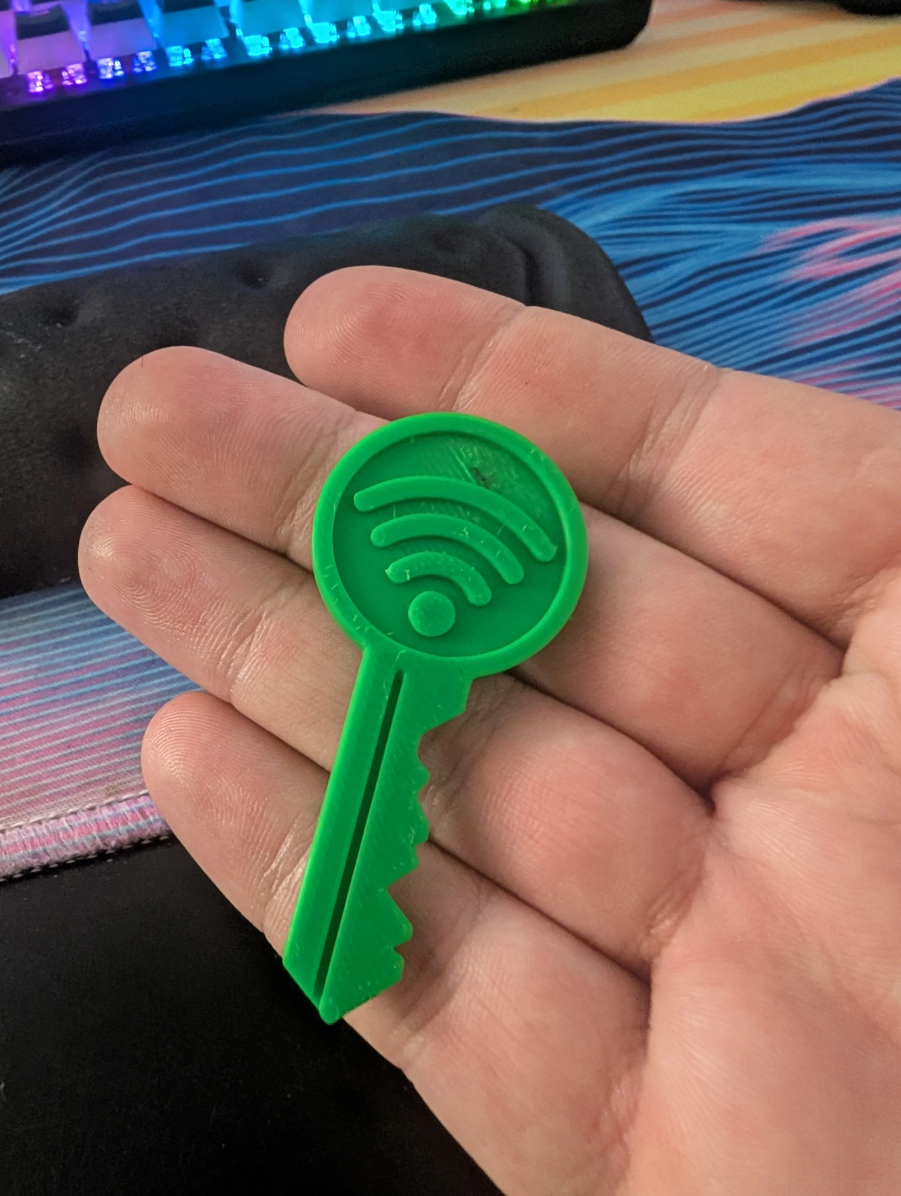 Printed key with nfc inside