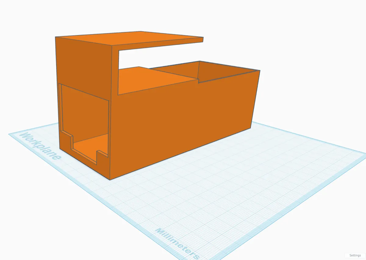 TinkerCAD model of the remote holder